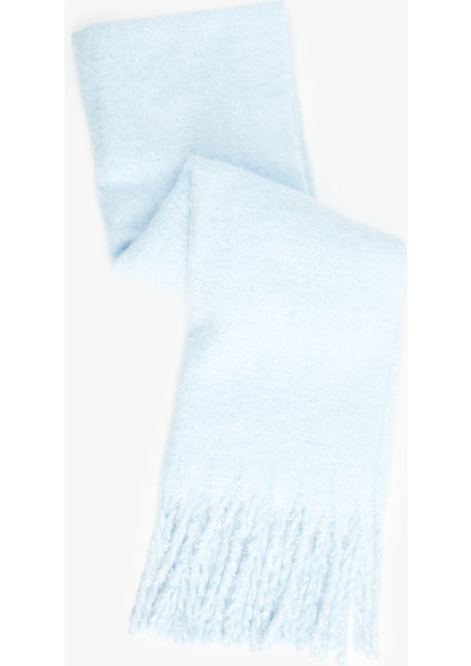 Sim Detaylı Püsküllü Uzun Atkı