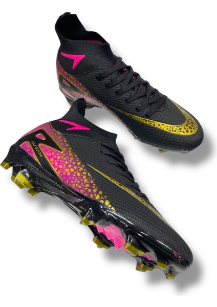 Yeni Model Özel Taban Çoraplı Krampon Siyah Altın Desenli