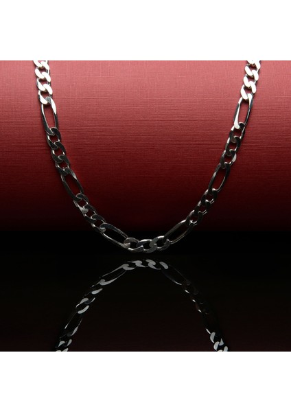 180 Mikron Rodyum Figaro Gümüş Zincir fiyatları