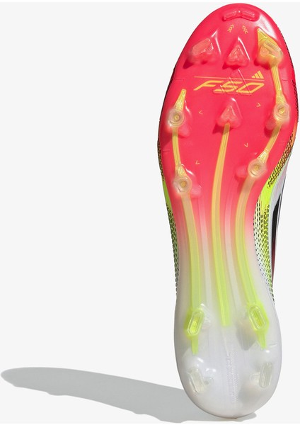 F50 Elite Bağcıksız Erkek Beyaz Çim Saha Kramponu.-