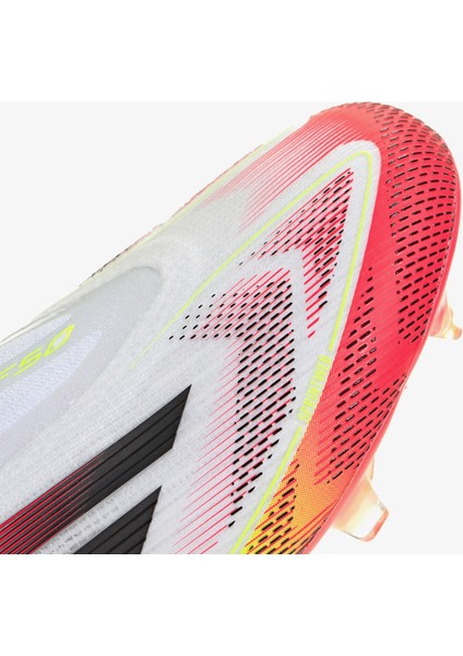 F50 Elite Bağcıksız Erkek Beyaz Çim Saha Kramponu.-