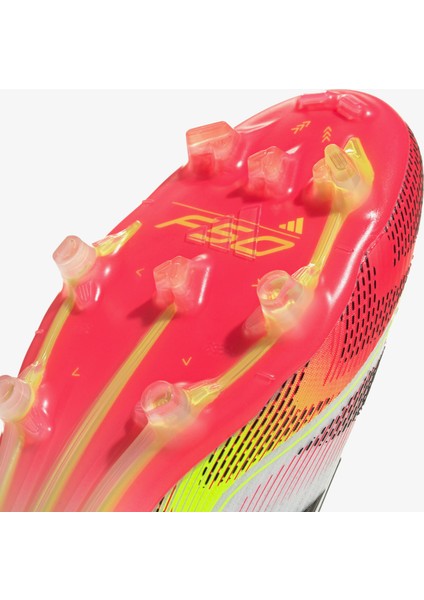 F50 Elite Bağcıksız Erkek Beyaz Çim Saha Kramponu.-