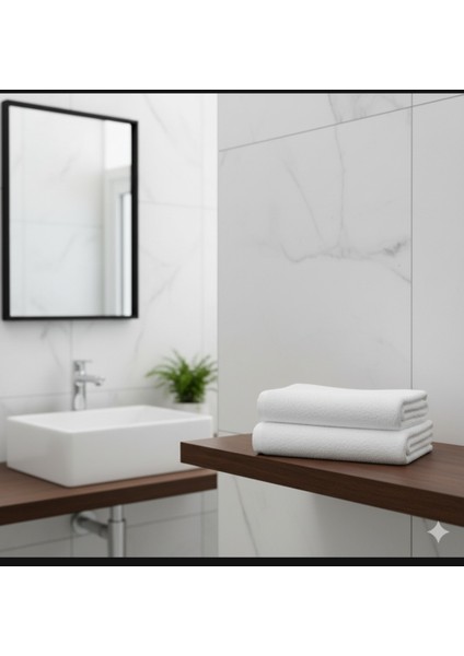 El Yüz havlusu yumuşak pamuk 2 parça düz beyaz