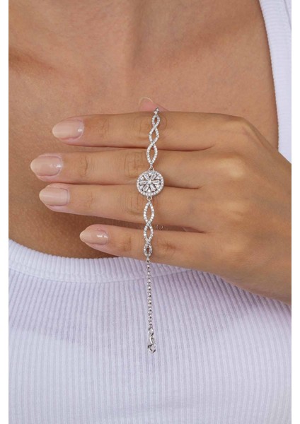 Yuvarlak Kesim Baget Taşlı Gümüş Bileklik fiyatları