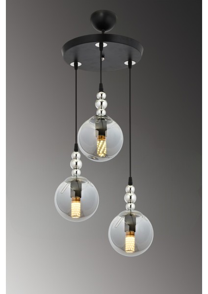 Toros 3’lü Sarkıt Avize – Füme Glob Camlı Modern Dekoratif Aydınlatma fiyatları