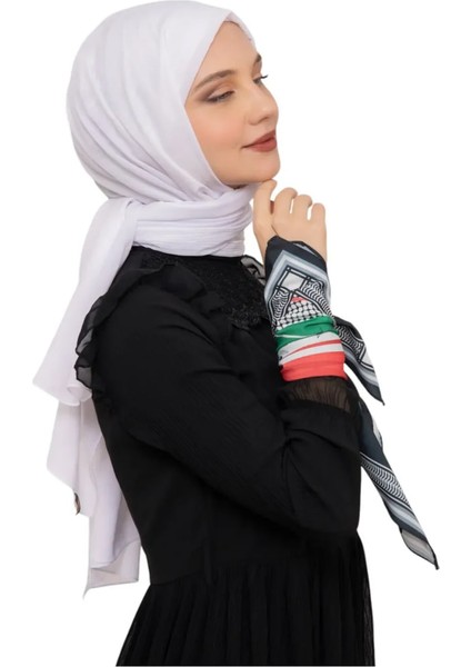 Filistin Temalı Fular 45X45 Unisex Günlük Kullanıma Uygun Puşi Şal Kefiye Filistin Bayrak AFL2364 modelleri
