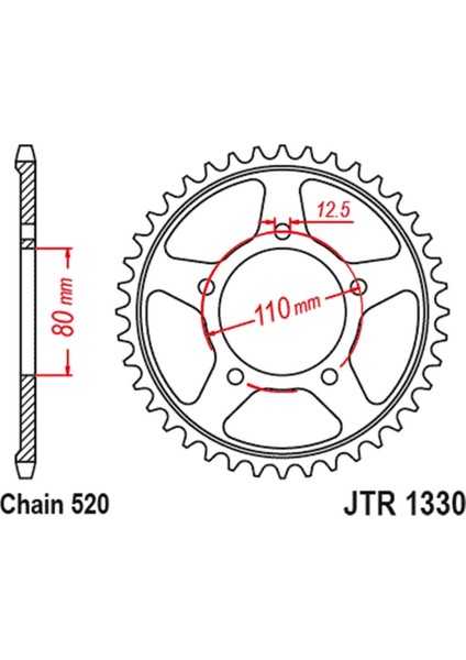 XL750 Transalp 23-24 Arka Dişli JTR1330.45ZBK fiyatları