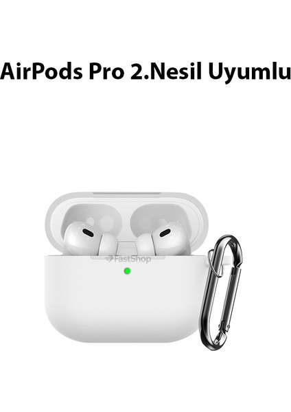 Airpods Pro 2. Nesil Uyumlu Darbe Emici Kancalı Silikon Kılıf