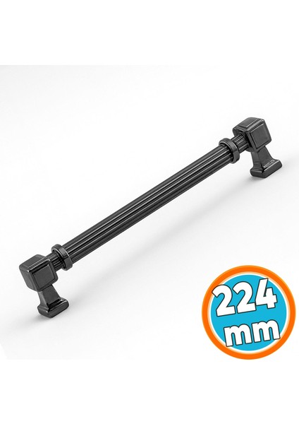 Mobilya Çekmece Mutfak Dolabı Dolap Kulpları Kulb 22.4 cm 224 mm Çizgili Füme Metal Kulp