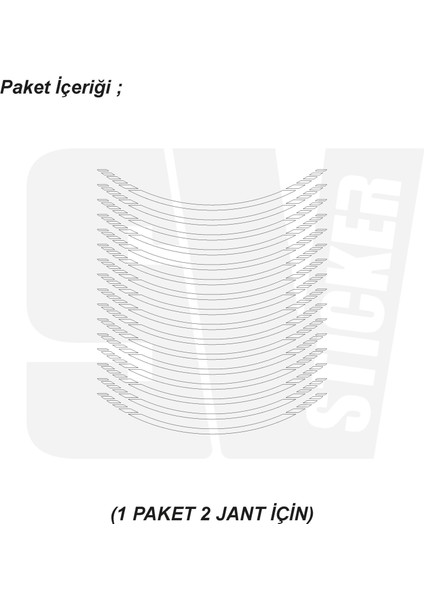 Motosiklet Jant Şeridi 16'lı Set Takım Kesikli Şerit Sticker fiyatları