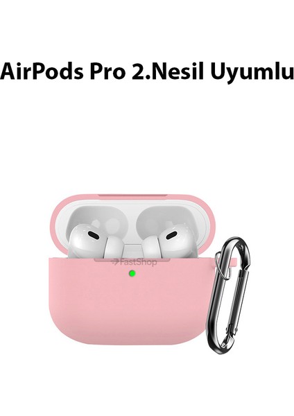 Airpods Pro 2. Nesil Uyumlu Darbe Emici Kancalı Silikon Kılıf