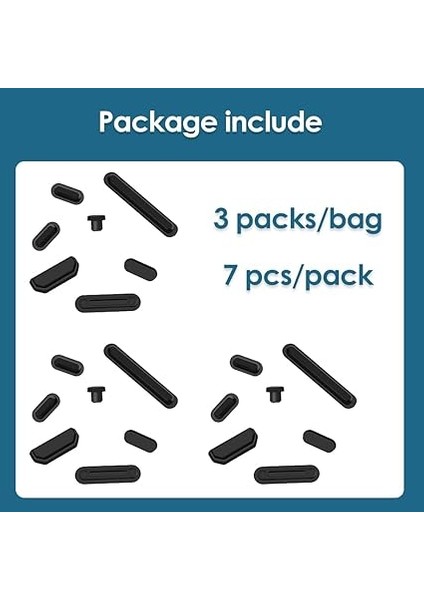 21 Adet Toz Önleyici Kir Tapası Bardak Seti 2024-2021 MacBook Pro 14,2 Inç 16,1 Inç M4 M3 M2 M1 Pro/max (A3112/A3185/A3401/A3186/A3403) Aksesuar Silikon Kir Önleyici Koruyucu Kapak (Siyah) fırsatları