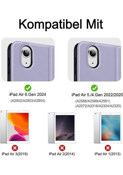 Holımet iPad Air 6 11 Inç 2024 Için Kılıf, iPad Air 5/4 Kılıfı (10,9 Inç 2022/2020) Kalem Tutuculu, Tpu Arka Yüz Akıllı Kılıf Otomatik Uyku/uyandırma ve Ayakta Durma Fonksiyonlu - Mor fiyatları