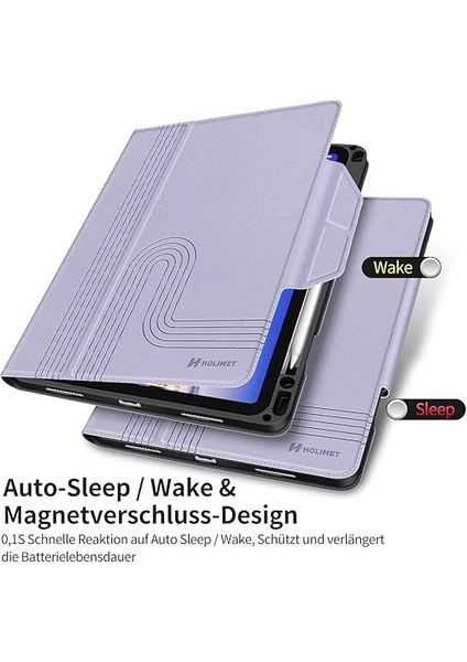 Holımet iPad Air 6 11 Inç 2024 Için Kılıf, iPad Air 5/4 Kılıfı (10,9 Inç 2022/2020) Kalem Tutuculu, Tpu Arka Yüz Akıllı Kılıf Otomatik Uyku/uyandırma ve Ayakta Durma Fonksiyonlu - Mor indirimleri