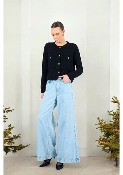 Kadın Bisiklet Yaka Dokulu Cepli Füme Hırka indirimleri