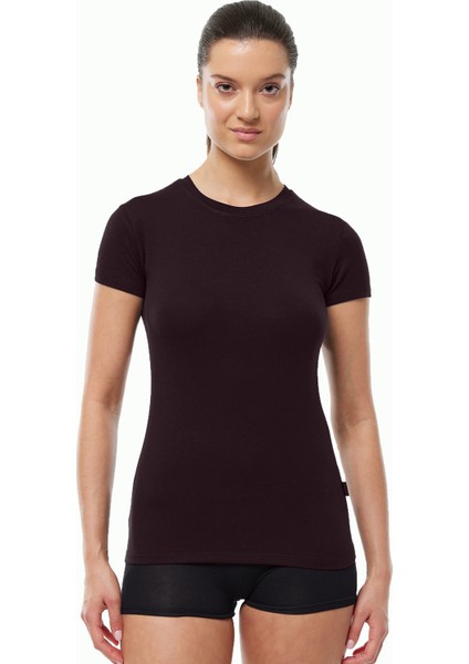 Kadın Kahve Yuvarlak Yaka Kısa Kollu Modal Body 191 fiyatları