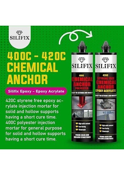 Dübel Epoksi (Polyester Değil) Ağır Dayanıklı (Silikon Tabancası Uyumlu) fiyatları