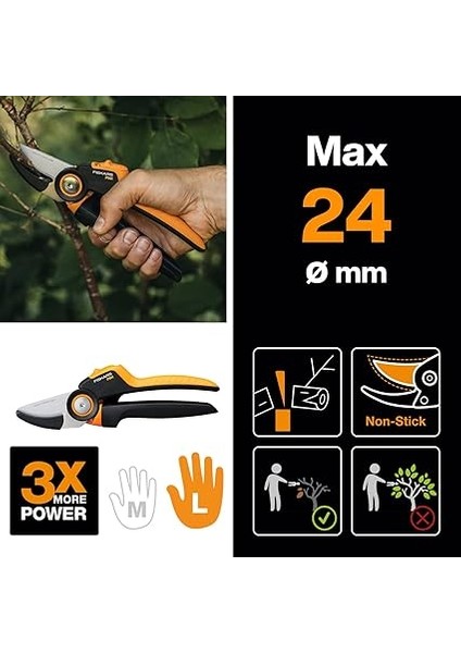 Anvil Bahçe Makası, X-Serisi Powergear, P941, Döner Sap, Kuru Dallar Için, Yapışmaz Kaplama, Paslanmaz Çelik Bıçaklar, Uzunluk: 22,2 Cm, Siyah/turuncu, 1057174 fiyatları