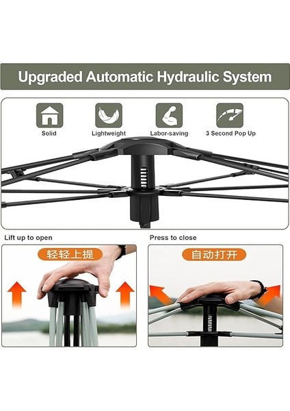 Kişilik Tam Otomatik Kamp Çadırı Kolay Kurulum Sineklikli 300X300X170CM fiyatları