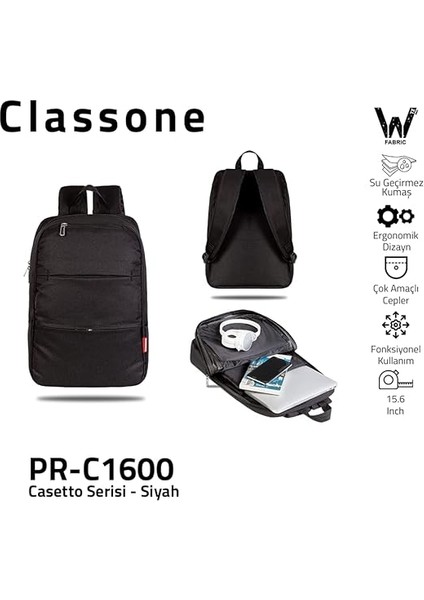 PR-C1600 Casetto 15.6 Inç Uyumlu Notebook Çantası, Siyah fiyatları