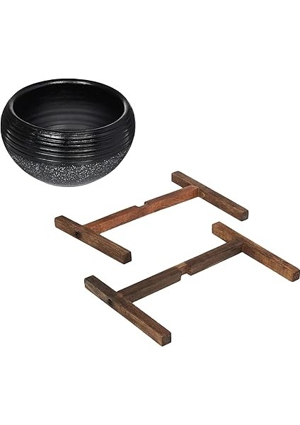 Siyah Granit Küp Aranjman Saksı, 4 Ayaklı indirimleri