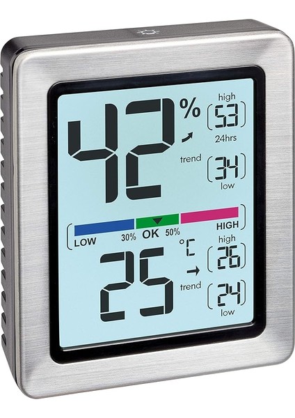 Dostmann Exacto Dijital Termo-Higrometre, 30.5047.54, Nem, Sıcaklık, Sağlıklı Yaşam Iklimi, Özellikle Hassas Sensörlü, U 74 x G 26 (48) x Y 90 mm