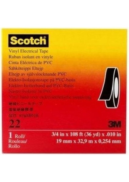 3m Scotch® 22 Ağır Işlere Uygun Vinil Elektrik Bandı