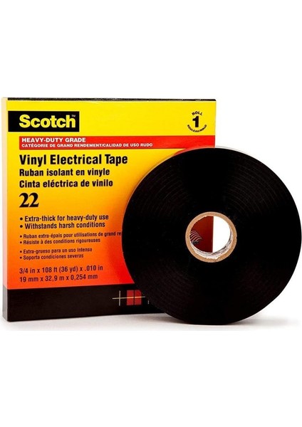 3m Scotch® 22 Ağır Işlere Uygun Vinil Elektrik Bandı fiyatları