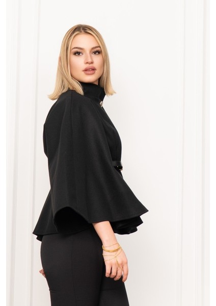 Dik Yaka Kemerli Kısa Panço 2620 fiyatları