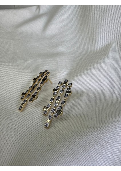 Çift Renkli Zirkon Taşlı Küpe fiyatları