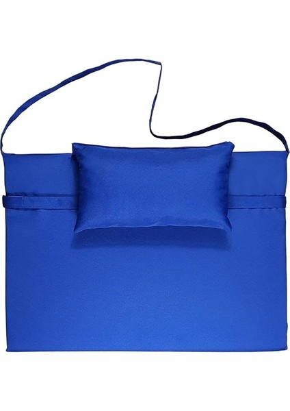 Taşınabilir Katlanır Çanta Şezlong Minderi, Yastıklı Minder (Mavi)