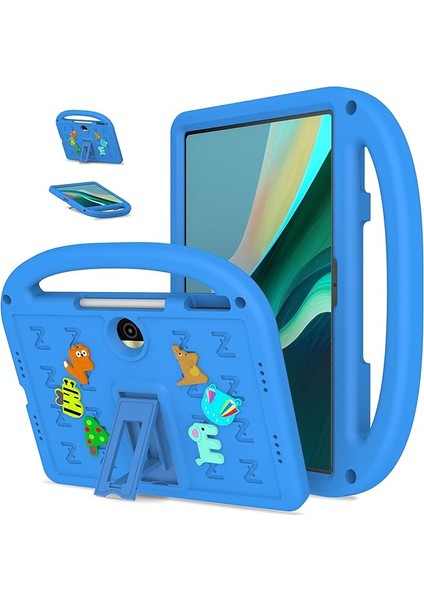 Kılıf Honor Pad 9 12.1 Inch ile Uyumlu,çocuklar Tablet Kılıfı,saplı Kavrama,hafif ve Darbeye Dayanıklı Saplı Stand Kılıf-Mavi
