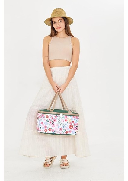 22 Litre Piknik/kamp Çantası Sepeti. Termal Termos Çanta (Sıcak-Soğuk Koruma Sağlar) Flower fırsatları