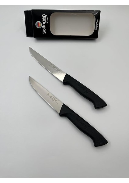 Solingen Profesyonel Kasap Bıçağı Seti, 25 cm ve 28 Cm, Paslanmaz Çelik, Ergonomik Sap, 2'li Set