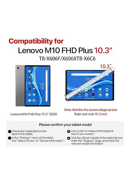 Lenovo Tab M10 Fhd Plus 10.3 Inç TB-X606F/TB-X606X Için Kılıf, Hafif Darbeye Dayanıklı Çocuk Ayaklı ve Omuz Askılı Kılıf, Lenovo M10 Fhd Plus 10.3" Model 2020 Tablet Için, Pembe modelleri