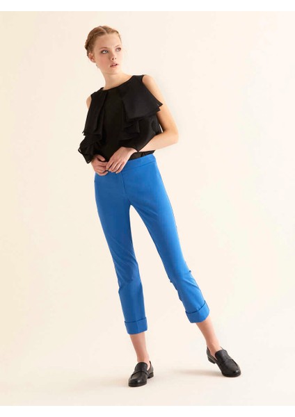 Kısa Paça Dar Kadın Pantolon Turkuaz Y1812076_029 modelleri