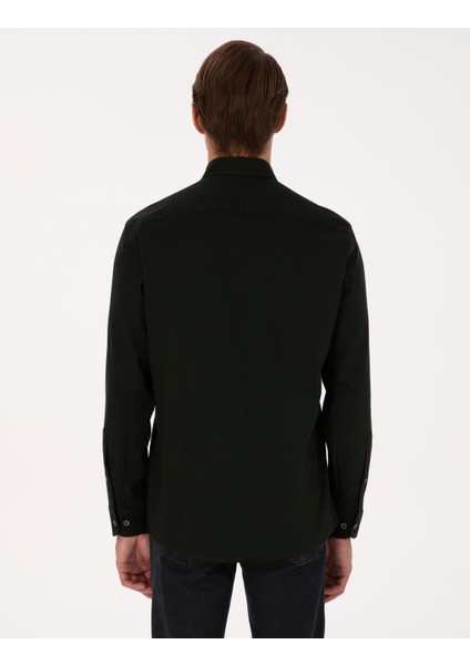 Erkek Haki Regular Fit Uzun Kollu Gömlek 50316736-VR027 indirimleri