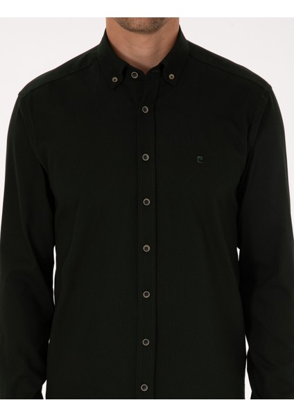 Erkek Haki Regular Fit Uzun Kollu Gömlek 50316736-VR027