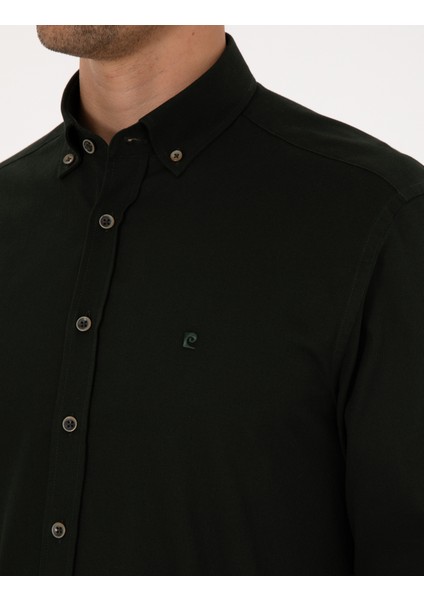 Erkek Haki Regular Fit Uzun Kollu Gömlek 50316736-VR027