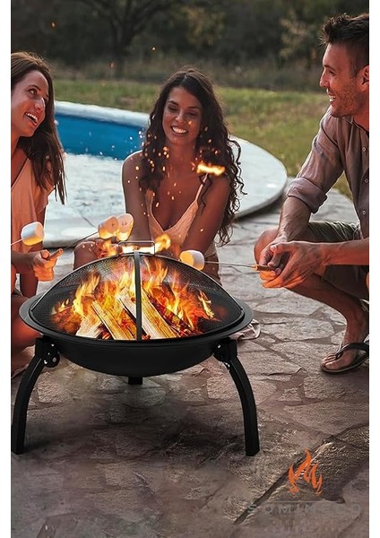Metal 4 Parça Ithal Katlanabilir ve Taşınabilir Ateş Çukuru-Mangal Şömine Bahçe Isıtma Kamp 54 cm fırsatları