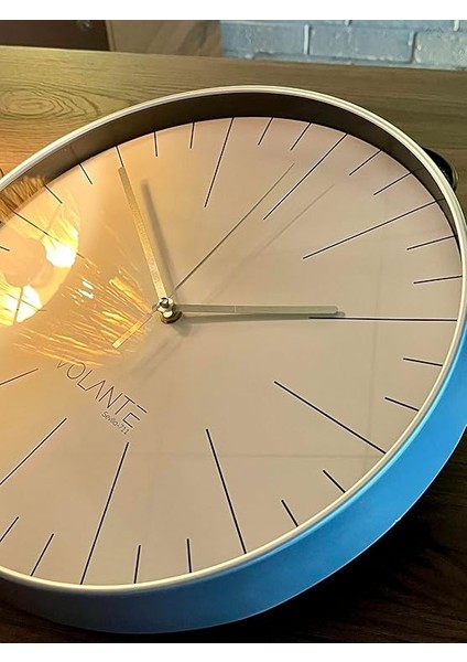 Modern Duvar Saatleri Noble Serisi 35 cm Ø Gerçek Cam Ev/ofis/mutfak/sınıf/okul Sessiz & Akar (Gümüş) fiyatları