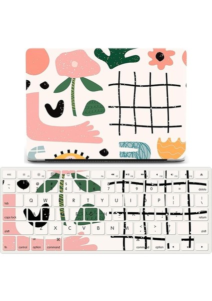 Art Graffiti Case Için MacBook Air 13 Old Release (2010-2017, Models: A1369 / A1466) Hard Shell Case With Keyboard Cover Set - D