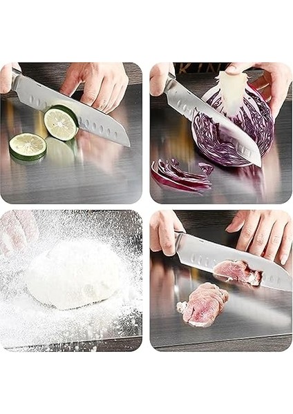 Paslanmaz Çelik Kesme Tahtası Mutfak Piknik Için Inox 304 Kalite Antibakteriyel Küf Tutmaz Sunumluk Kolaytemizlenir Tepsiet Sebze Meyve Doğrama Tahtası Lüks Kesme Matı 24 * 15CM indirimleri