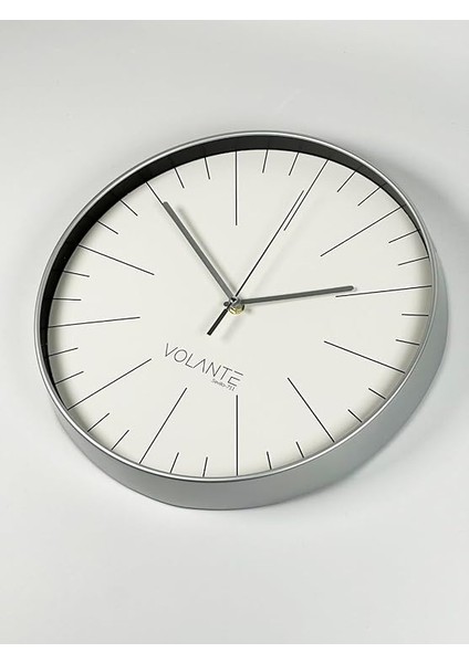 Modern Duvar Saatleri Noble Serisi 35 cm Ø Gerçek Cam Ev/ofis/mutfak/sınıf/okul Sessiz & Akar (Gümüş) fırsatları