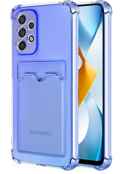 Samsung Galaxy A73 5g Card Slot Shock Için Kılıf Mavi [galaxy A73 5g ile Uyumlu Kılıf - Mavi]