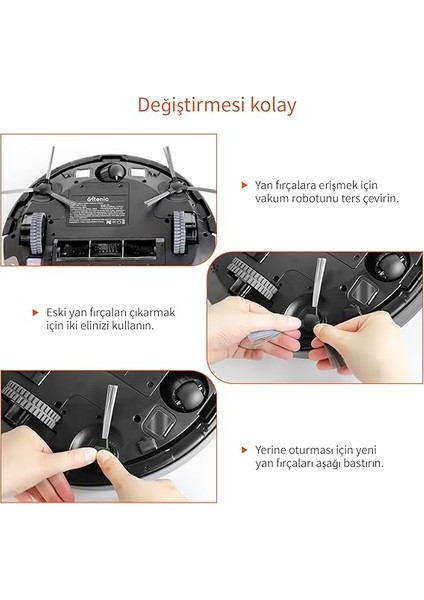 D5S Pro Aksesuar Kiti, 11 Parça (4 Yan Fırça + 4 Hepa Filtre + 2 Mikrofiber Paspas Bezi + 1 Rulo Fırça) fiyatları