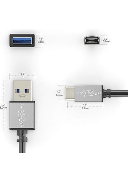 – USB A 3.0 – USB C Kablosu – 2m (Süper Hızlı Veri Kablosu, Bağlantılı Akıllı Telefonlar ve Tabletler Için Uygundur, Siyah/uzay Grisi) modelleri