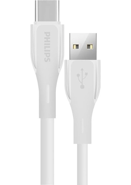 DLC4001A Usb-C Şarj ve Data Kablosu, Hızlı Şarj, 3A Yüksek Akım, 1 Metre, Dayanıklı Slikon Kablo (Beyaz)