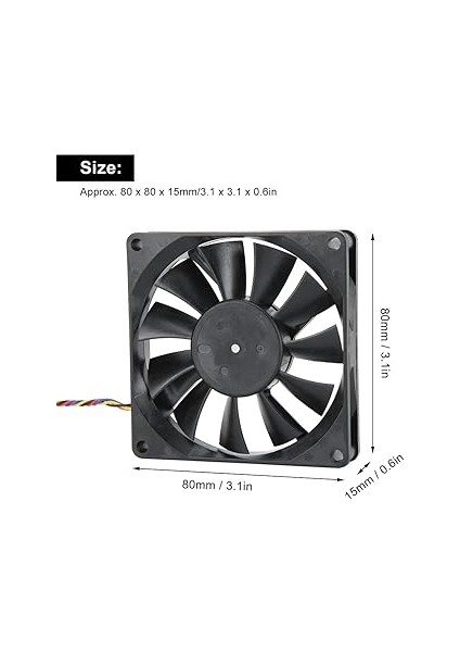 12V 0.50A Pwm Soğutma Fanı, 80 mm 5300 Rpm Çift Bilyeli Rulmanlı Soğutma Fanı, Pwm Sıcaklık Kontrollü Soğutucu Pc Kasa/cpu Soğutucu Için indirimleri