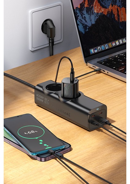 Priz + 45W Süper Hızlı - 67W Turbo Hızlı Priz Çoklayıcı Uzatma Kablosu 1.5 Metre fiyatları